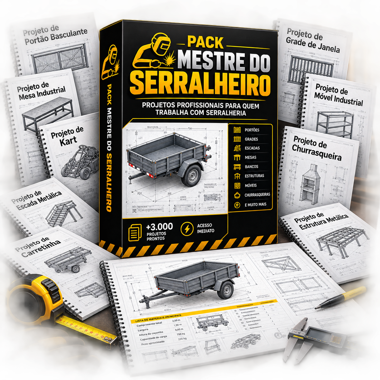 Pack Mestre do Serralheiro - Projetos prontos