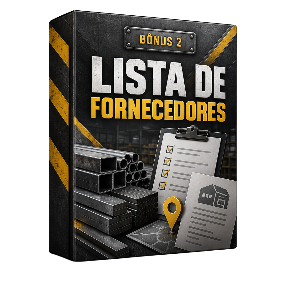 Mockup do bônus 2: Lista de fornecedores